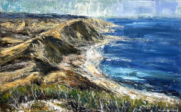 Nigel Wilson nz landscape artist, Tora, Waiarapa Coast, Oil on Canvas